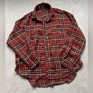 Vici Women's Burgundy Plaid Button Down Shirt